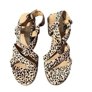 Madewell‎ Alyssa Calf Hair Leopard Sandals Size 8.5